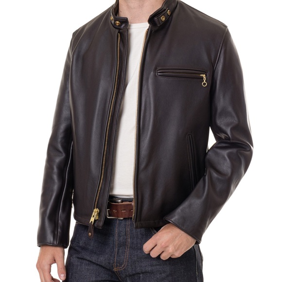SCHOTT NYC | Leather Moto Jacket | Dark Brown | size 42 - Picture 3 of 13